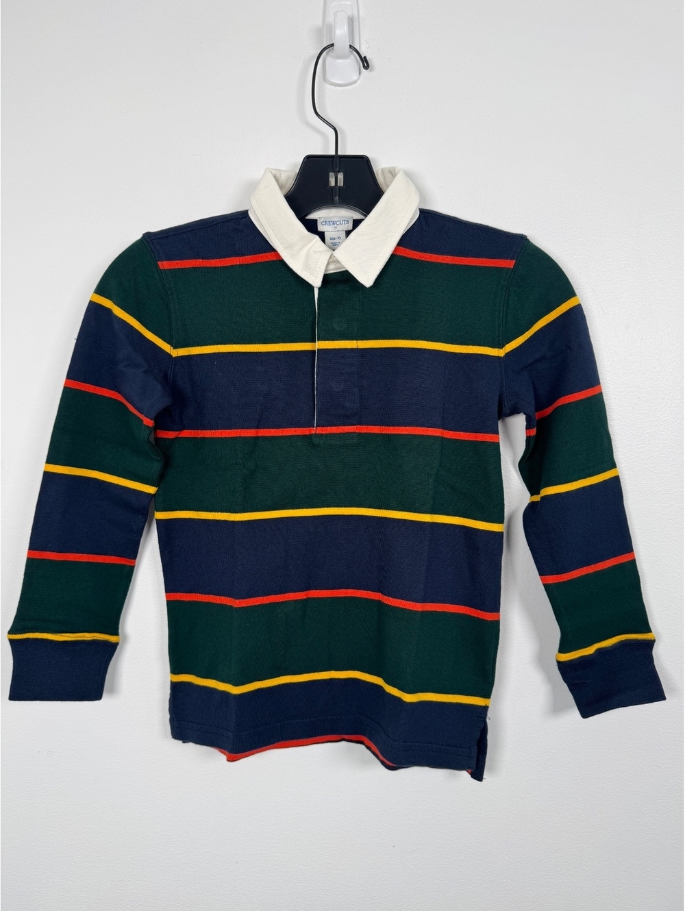 Crewcuts By J.Crew Boys Striped Long Sleeve Polo Sweater Size 6-7